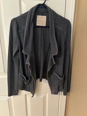 Free People Blue Front Open Cardigan
